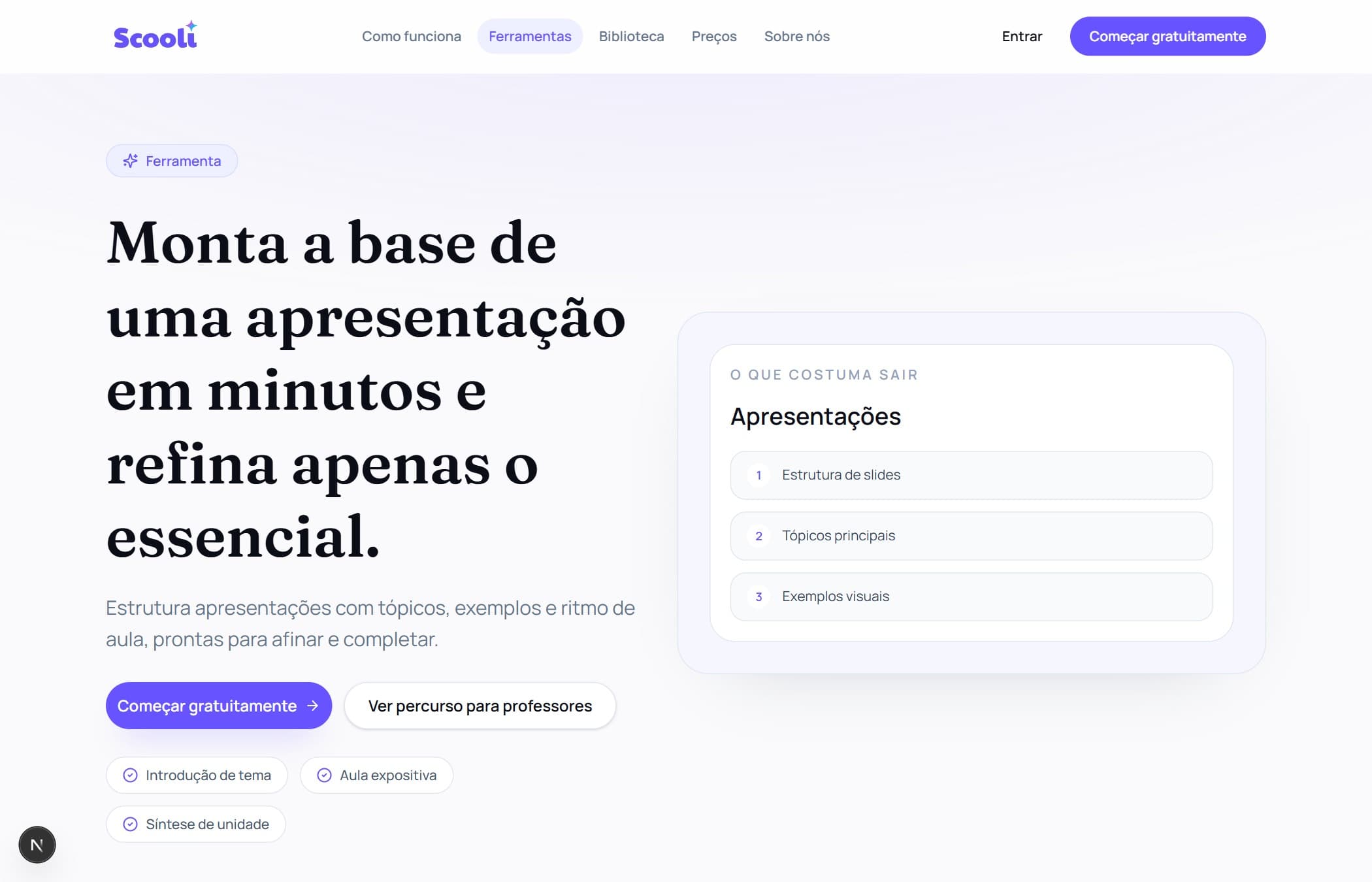Pré-visualização: Apresentações