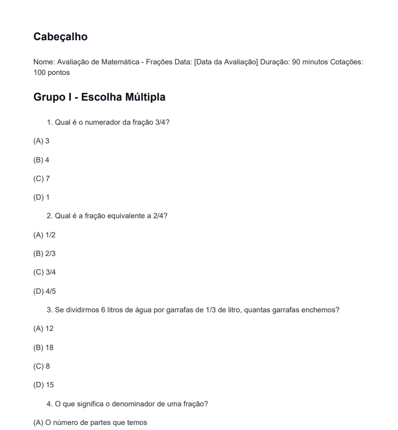 Exemplo real de um teste criado com a Scooli