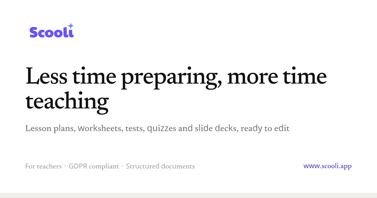 Scooli | AI for teachers: prepare the week's lessons